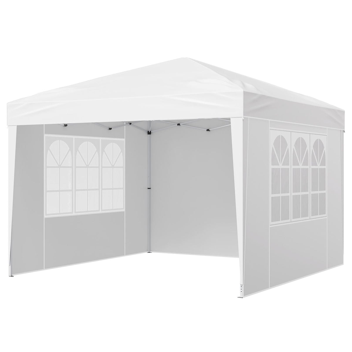 Pop Up Canopy, 10 x 10 FT Instant Canopy Portable Gazebo with 3 Sidewalls & 2 Ventilated Windows, Height Adjustable Pop-Up Outdoor Shelter Tent for Events, Patio, Backyard, Party, Parking