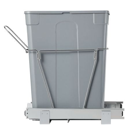 Pullout Trash Can for Kitchen Cabinets, 35 QT Garbage Waste Recycling Bin, Under Mount Waste Container, with Heavy Duty Metal Full Extension Sliding System and Handle, for Sink, Under Counter
