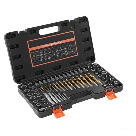Screw Extractor Set with Drill Bits, 65 Pieces, Easy Out Nut Bolt Extractors and Drill Bits, with Adapters, Solid Storage Case, Cr-Mo Steel for Removing Rounded, Broken, or Stripped Fasteners
