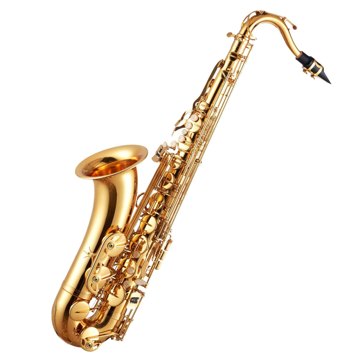 Tenor Saxophone, B Flat, Professional Brass Saxophone Beginner Kit with Carrying Case, Mouthpiece, Straps, Cleaning Cloth, Gloves, Neck Strap, 23 Keys Tenor Sax Kit, for Beginners Students, Gold