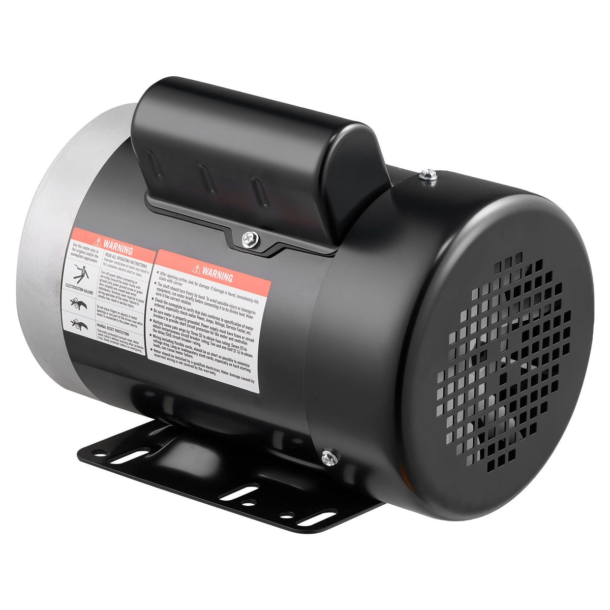 0.5 HP Electric Motor, 1725RPM Air Compressor Motor, CW/CCW Rotation, 5/8 inch Shaft Diameter, 1.88inch Shaft Length, 2.07N.m Torque, Single-Phase, TEFC Cooling, 115V/230V, 56 Frame