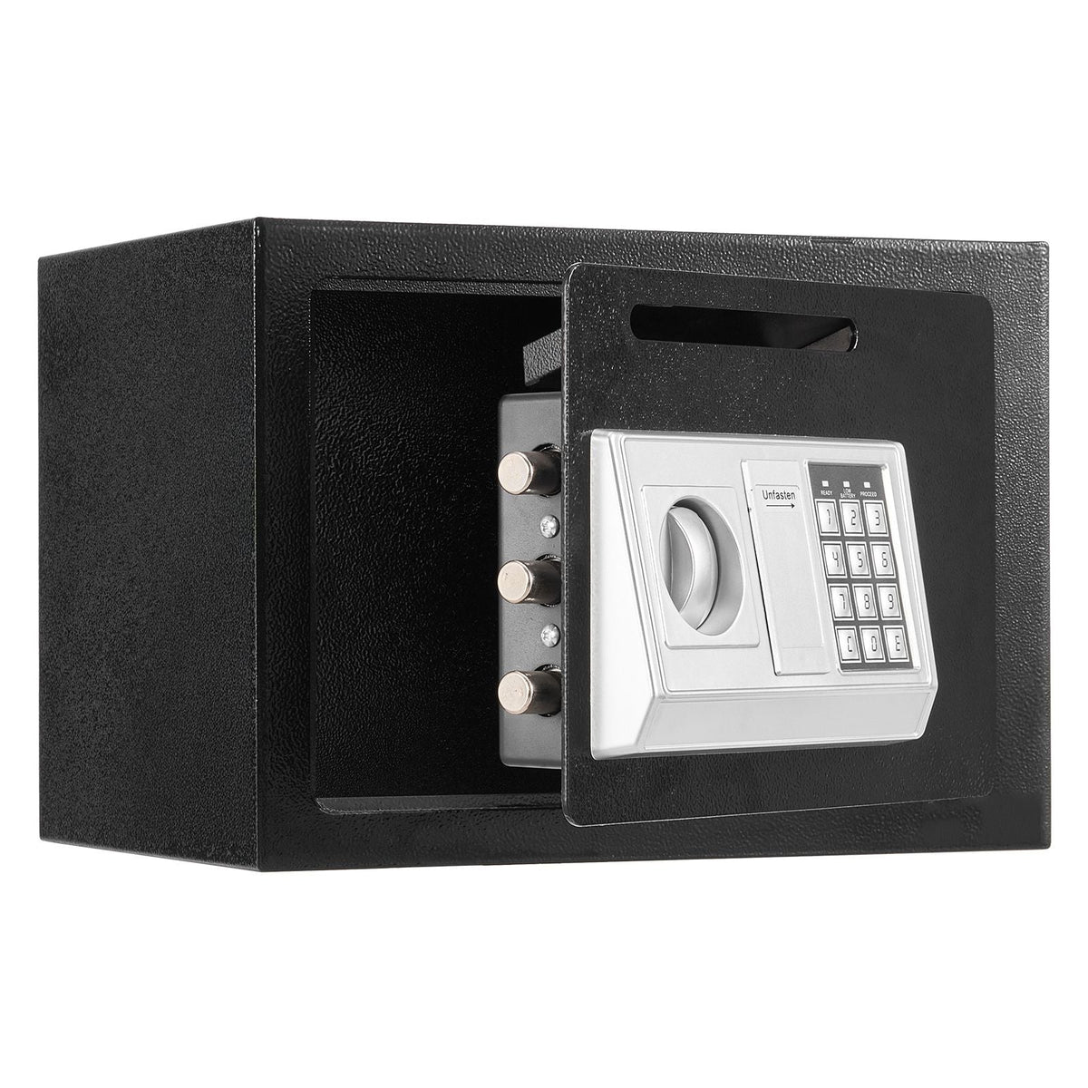 0.6 Cubic Feet Drop Safe, Drop Slot Safe Box with Password and Turn Knob, Heavy Duty Compact Cash Depository Box with a Front Lock Slot for Cash, Bank Slips, Jewelry, Documents, Bills, Black
