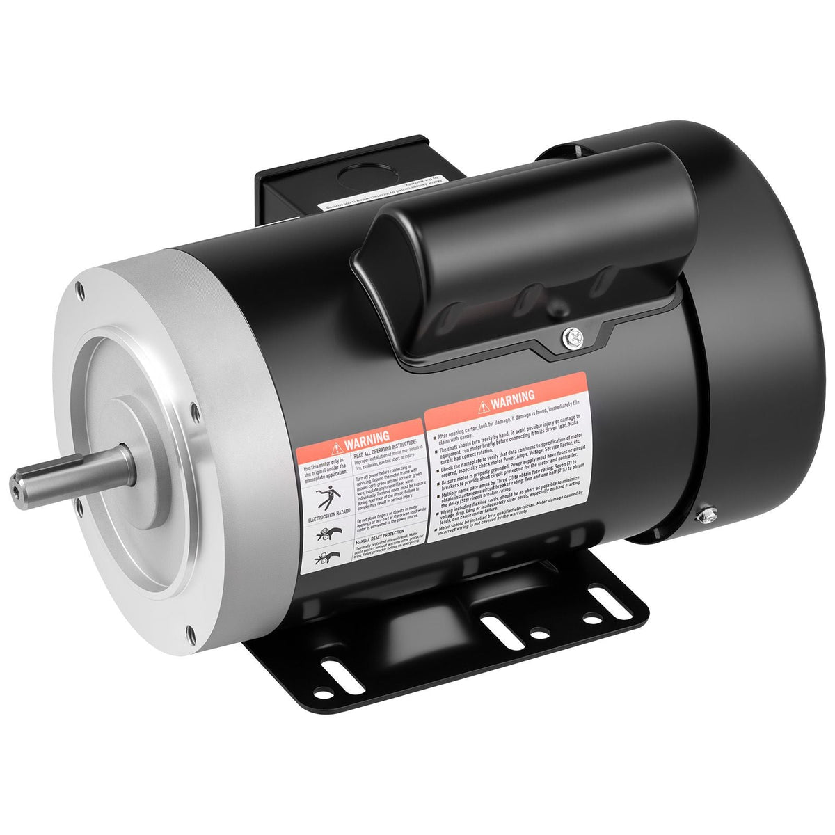 1 HP Electric Motor, 1725RPM Air Compressor Motor, CW/CCW Rotation, 5/8 inch Shaft Diameter, 1.88inch Shaft Length, 4.1N.m Torque, Single-Phase, TEFC Cooling, 115V/230V, 56 Frame