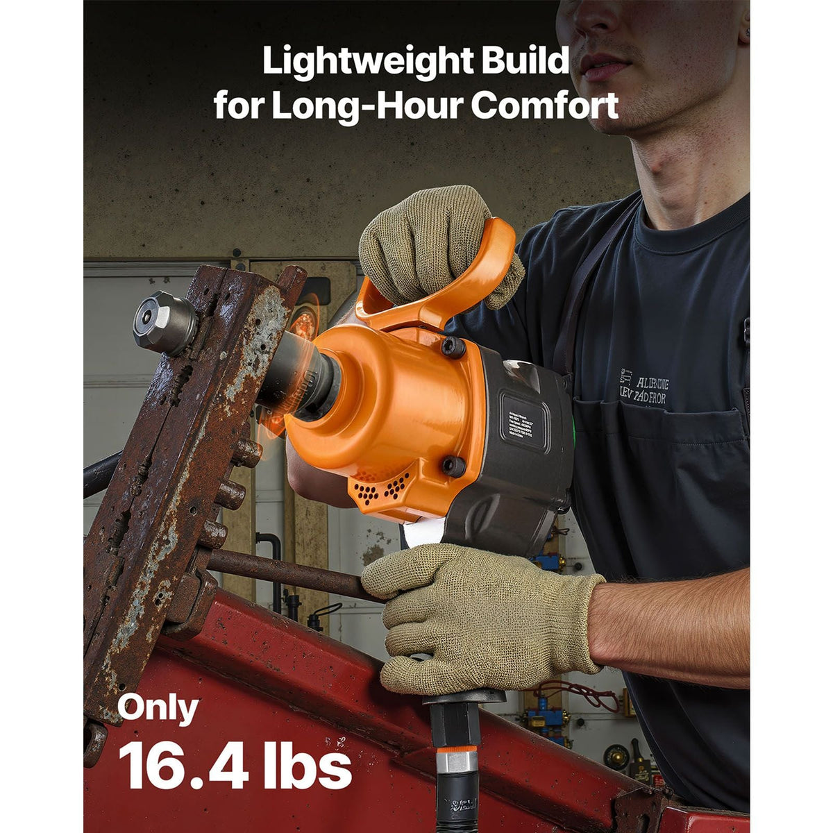 1 Inch Air Impact Wrench, Up to 1200 ft-lbs Nut-Busting Torque, 16.4 lbs Lightweight Pneumatic Impact Gun with Double Handles for Heavy Duty Repairs and Maintenance