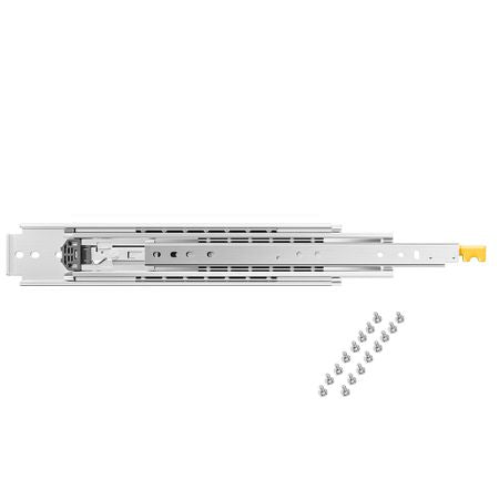 1 Pair Full Extension Drawer Slides 18 20 22 28 30 32 36 38 40 44 48 52 56 60 in, 500 lbs Load Capacity Locking Drawer Slides, Ball Bearing with Lock Side Mount Drawer Slide Rail