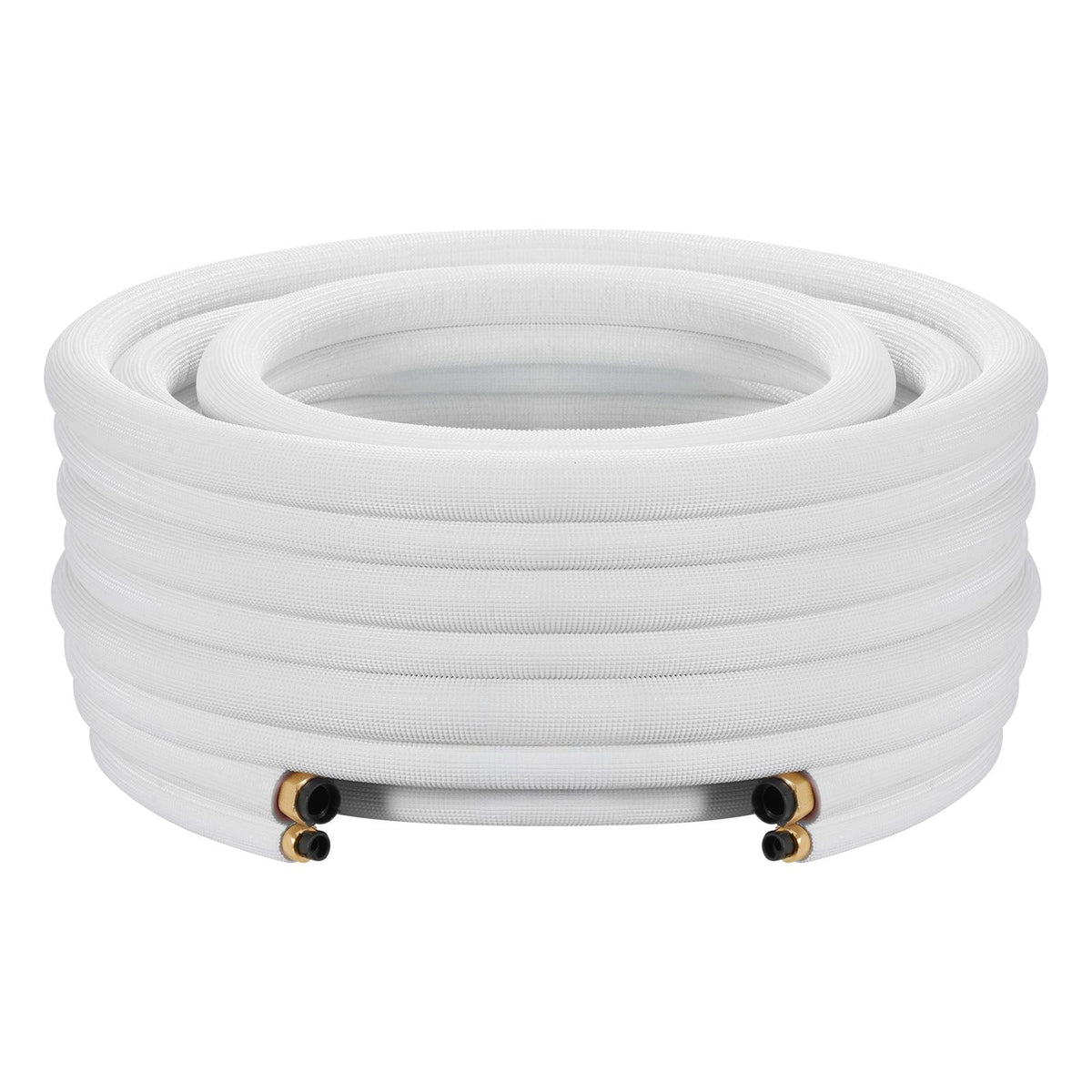 100ft Mini Split Line Set, 1/4' & 3/8' OD AC Copper Tubing Pipe, 3/8 White PE Thickened Insulated Coil with Flared Nuts, Strapping Tapes, for Mini Split Air Conditioner HVAC or Heat Pump System