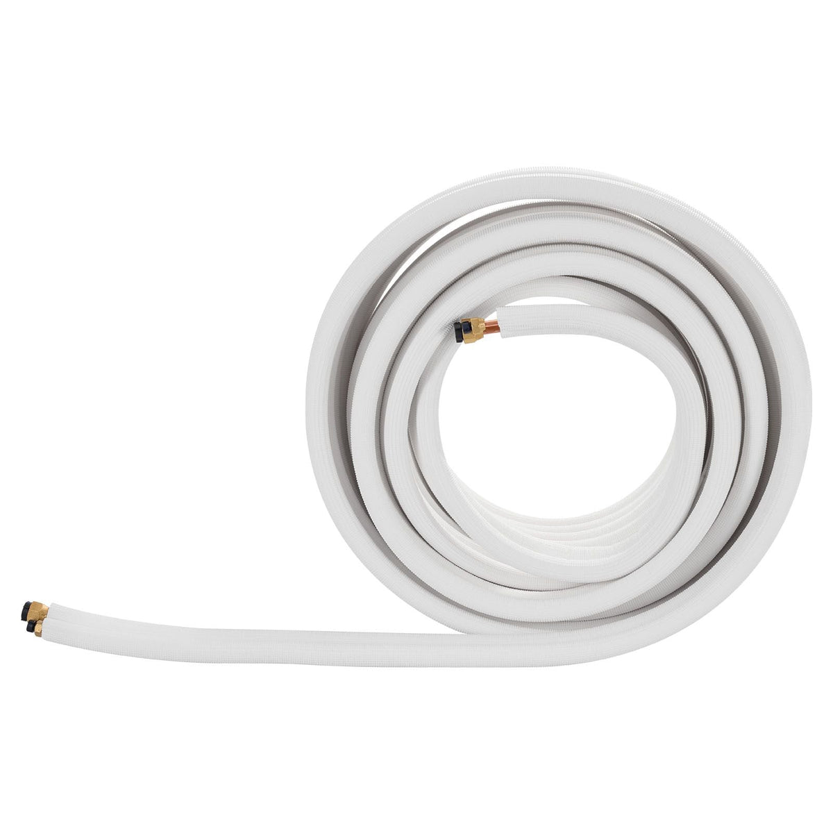 100ft Mini Split Line Set, 1/4' & 3/8' OD AC Copper Tubing Pipe, 3/8 White PE Thickened Insulated Coil with Flared Nuts, Strapping Tapes, for Mini Split Air Conditioner HVAC or Heat Pump System