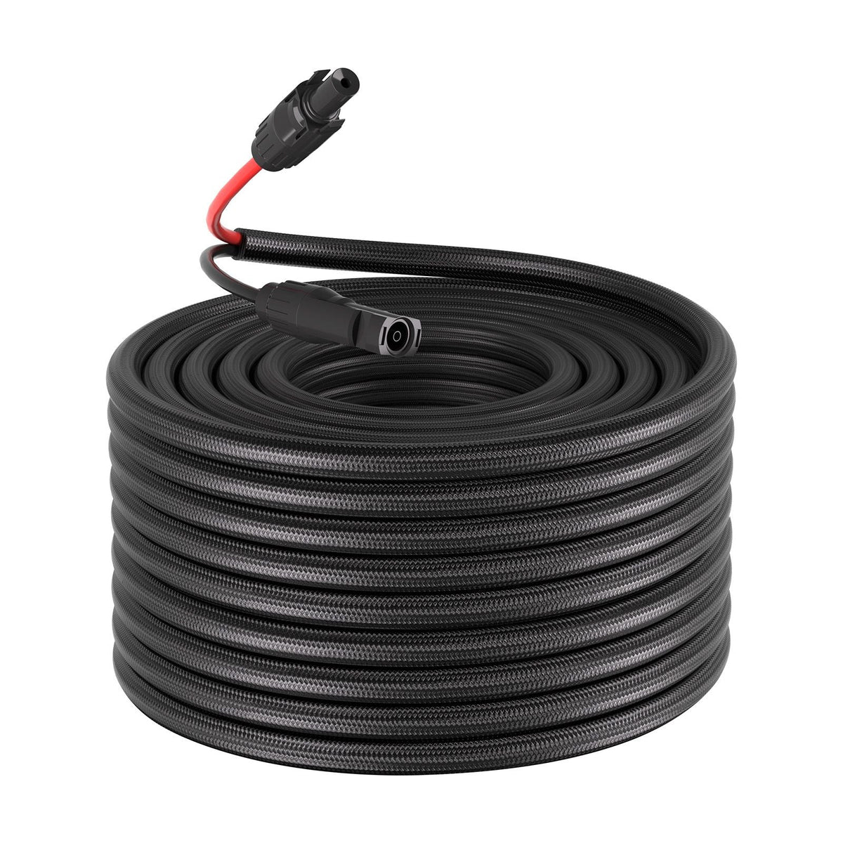 100FT Solar Panel Extension Cable, 10 AWG, Solar Panel Wire with Flame Retardant Protective Sleeving, Female and Male Connectors, IP67 Waterproof PV Wire, for Outdoor Automotive RV, Black & Red