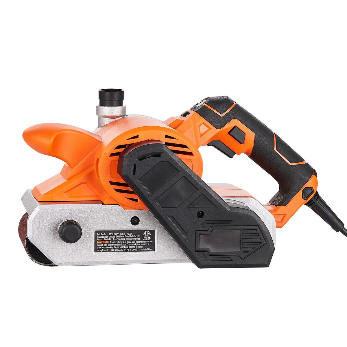 10AMP Belt Sander, 4" x 24" Belt Sanders for Woodworking with 6 Speeds 274-480 m/min, Powerful Sander Machine with 2 in 1 Vacuum Adapter, 2 Dust Bags, 2 Sanding Belts