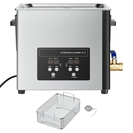10L Ultrasonic Cleaner, Professional Ultrasonic Cleaner Machine with Cleaning Basket & Digital Display, 180W Stainless Steel 40kHz Cleaning Machine for Watches, Razors, Jewelry, Coins, and More