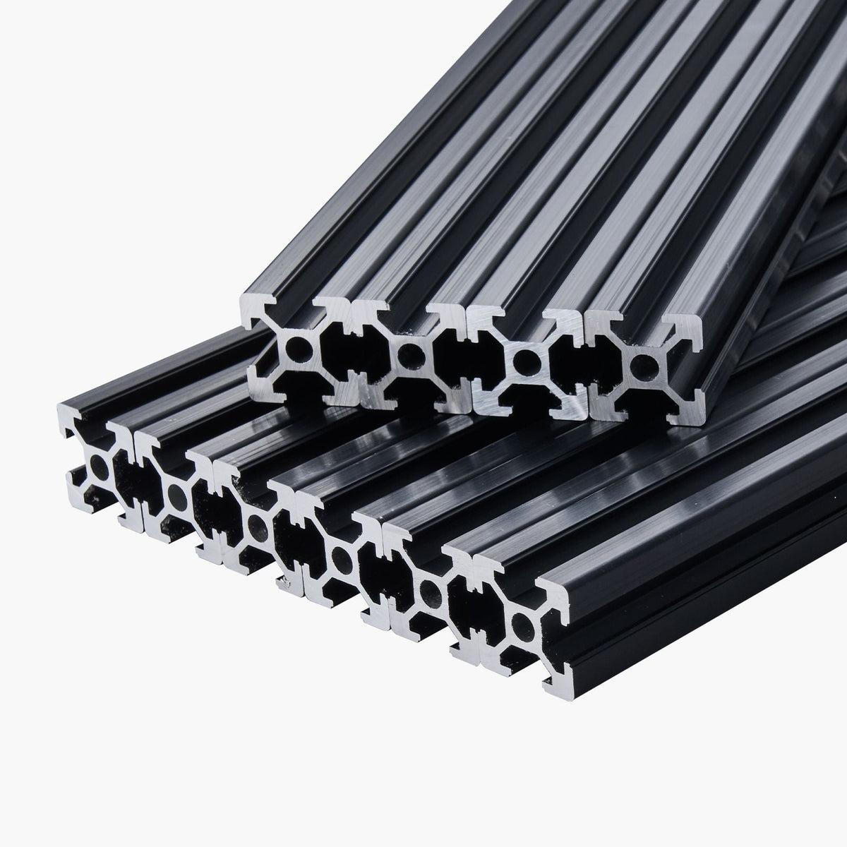 10PCS 39.4in (1000mm) T Slot 2020 Aluminum Extrusion Profile, European Standard Anodized Linear Rail, High-Strength Extruded Aluminum Rail for 3D Printer, CNC Machine DIY, Laser Engraving, Black