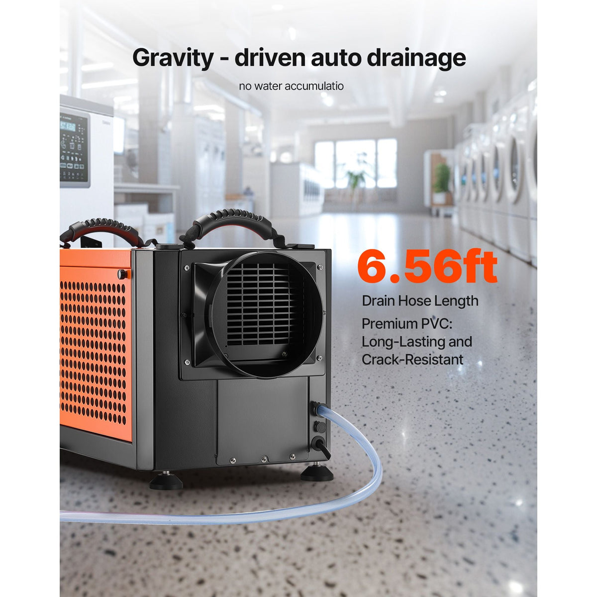 125 Pints Commercial Dehumidifier with Drain Hose, Portable Crawl Space Dehumidifiers for Basement Storage Room Industrial Grade, Auto Defrost/Drainage, Heavy-duty Galvanized Steel, LED Indicate