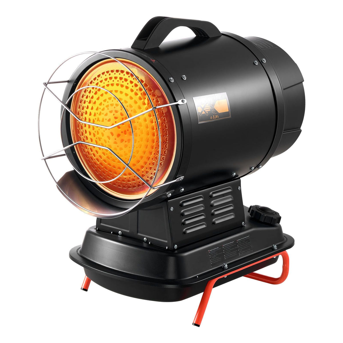 125000 BTU Radiant Kerosene Diesel Heater, Portable Industrial Space Heater with Adjustable Temp & Wheels, Ideal for Jobsite/Garage/Warehouse/Workshop Construction Heating,Black