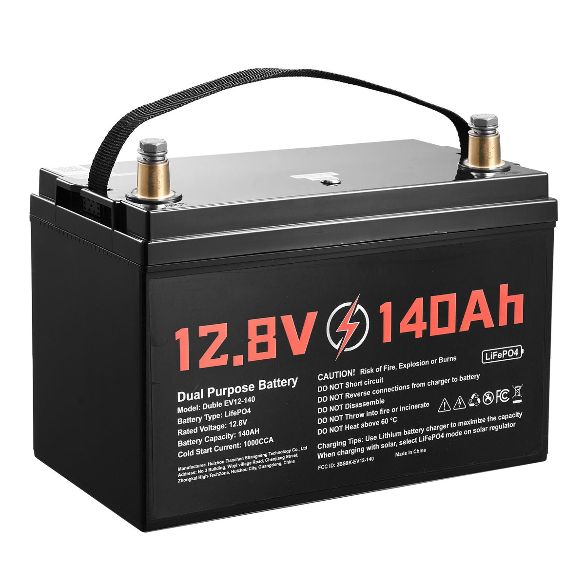 12V 140Ah Dual Purpose LiFePO4 Lithium Battery, 1000 CCA Group 31, Lithium-ion Starter Battery Plus Deep Cycle, Built-in Smart BMS, Car Start-Stop, for Automotive, Trolling Motor, Marine, RV