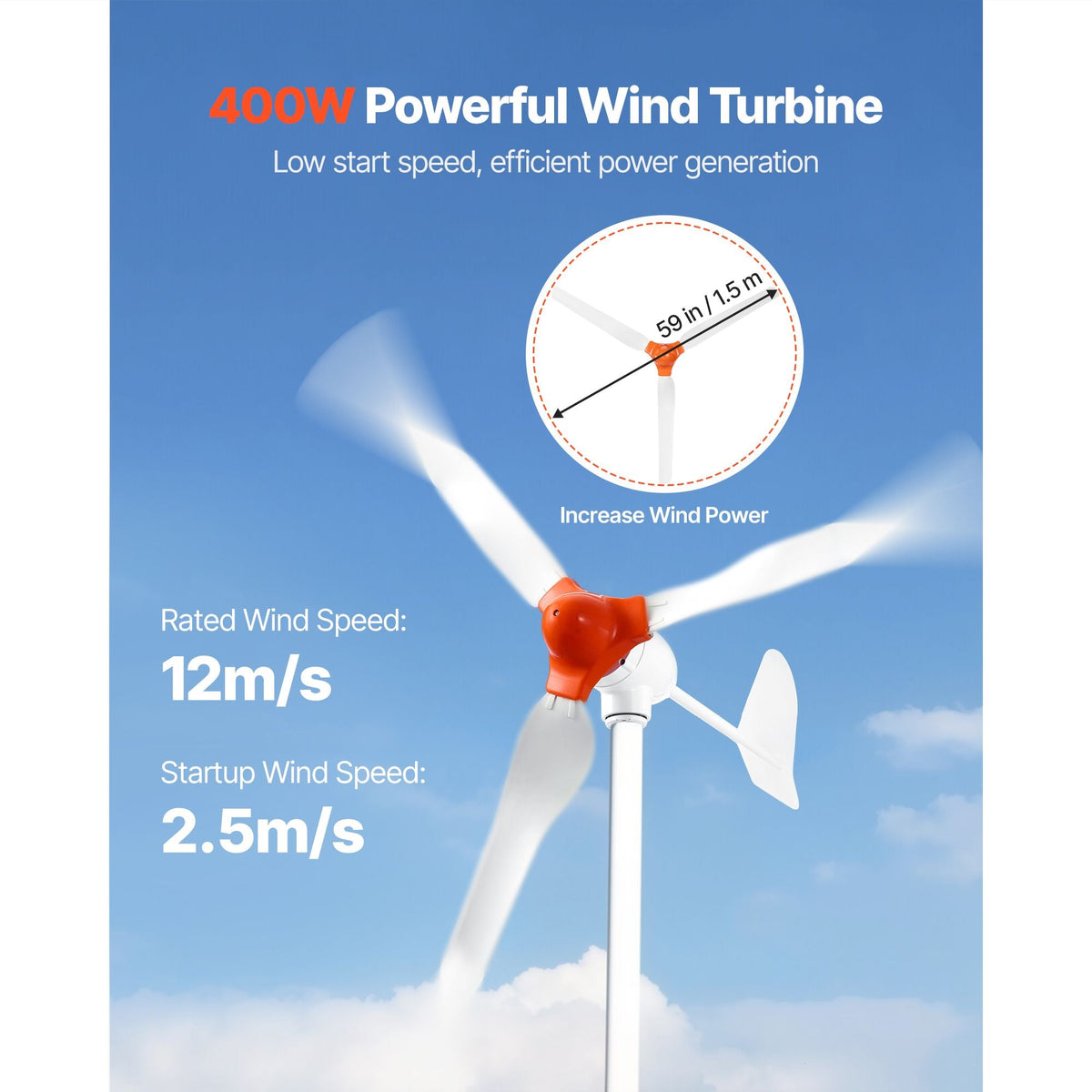 12V 600W Solar Wind Power Kit, 2PCS 100W Solar Panel + 400W Wind Turbine + 12.8V 100Ah LiFePO4 Battery + 1000W Power Inverter + MPPT Hybrid Controller for Home RV Boat Off-Grid Applications