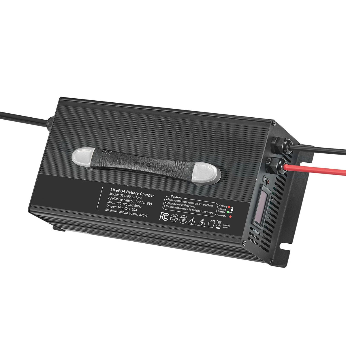 12V 60A Lithium Battery Charger, 14.6V, AC-DC LiFePO4 Smart Charger, with Anderson Connector, LED Indicator, 0V Activation, for Lithium LiFePO4 Deep Cycle Rechargeable Batteries of Boat, RV