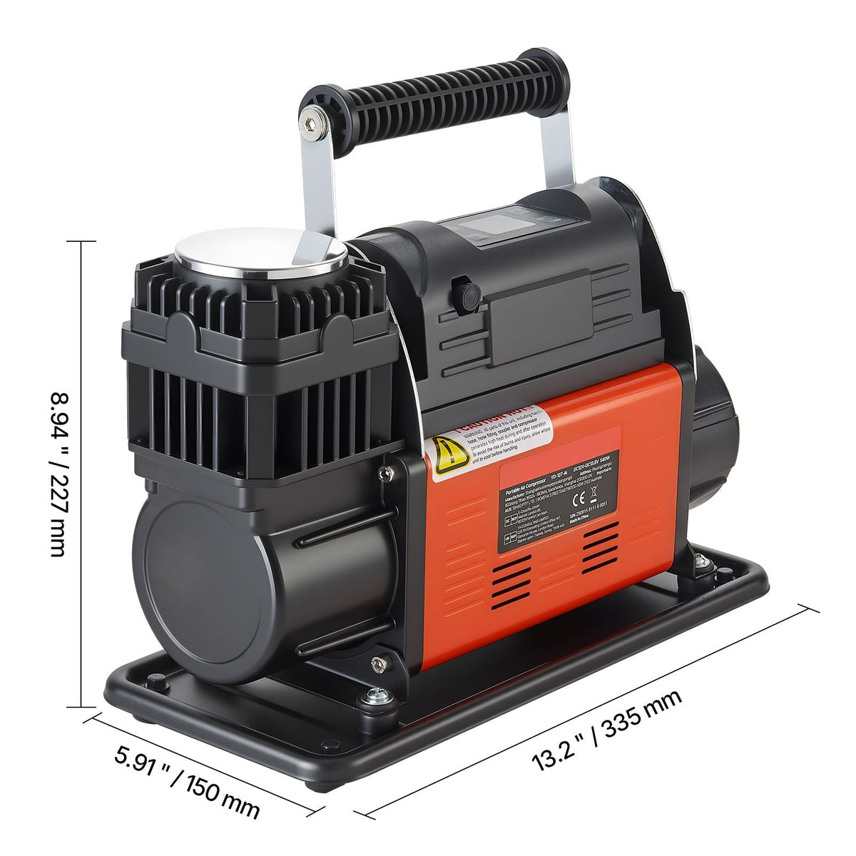 12V Heavy Duty Air Compressor, Auto-Stop Portable Tire Inflator with LCD Digital Display, 7.14 CFM 150PSI Offroad Air Pump with Adapters for Trucks Car SUV 4 x 4 Vehicle RV