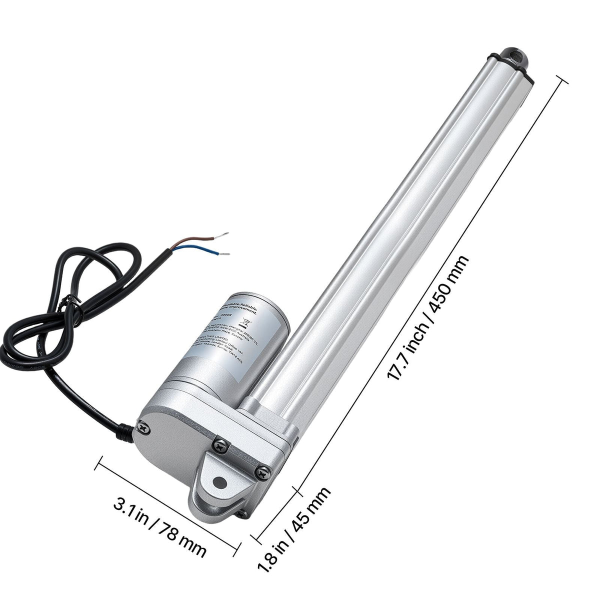 12V Linear Actuator, 12 Inch IP65 Waterproof Linear Actuator, 675lbs/3000N 0.2"/s Motion Actuators with Mounting Bracket for Outdoor Use