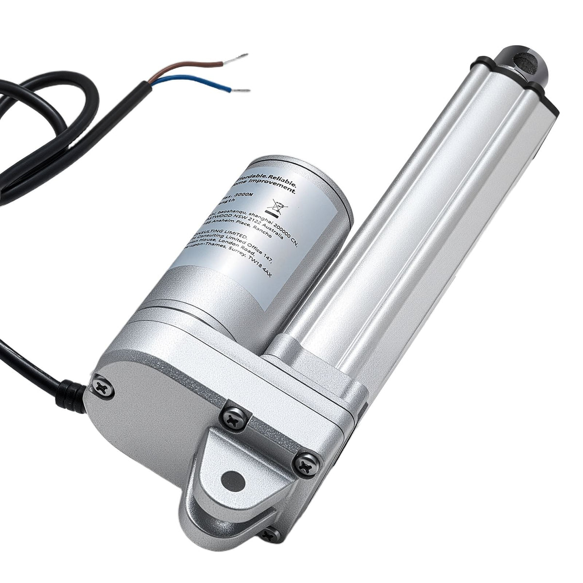12V Linear Actuator, 4 Inch IP65 Waterproof Linear Actuator, 675lbs/3000N 0.2"/s Motion Actuators with Mounting Brackets for Outdoor Use