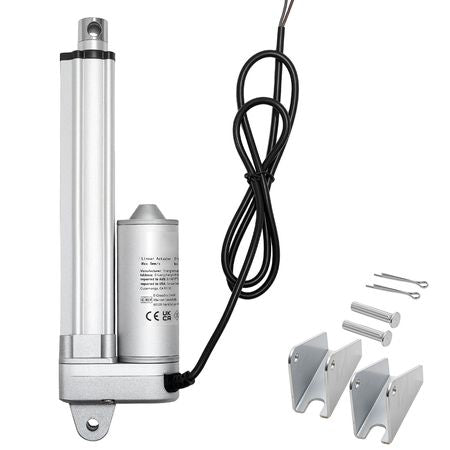 12V Linear Actuator, 4 Inch IP65 Waterproof Linear Actuator, 675lbs/3000N 0.2"/s Motion Actuators with Mounting Brackets for Outdoor Use