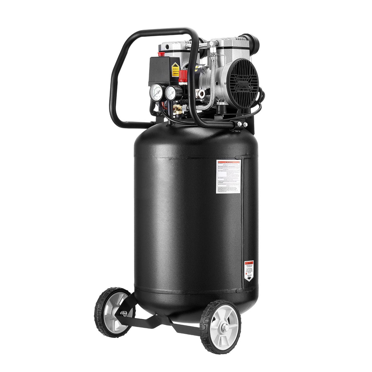 14-Gallon Air Compressor, 2HP 4.3 SCFM at 90PSI, Max 125PSI Pressure Oil-Free Air Compressor Tank, Portable on Wheels for Auto Repair, Tire Inflation, Spray Painting, Woodwork Nailing, 120V
