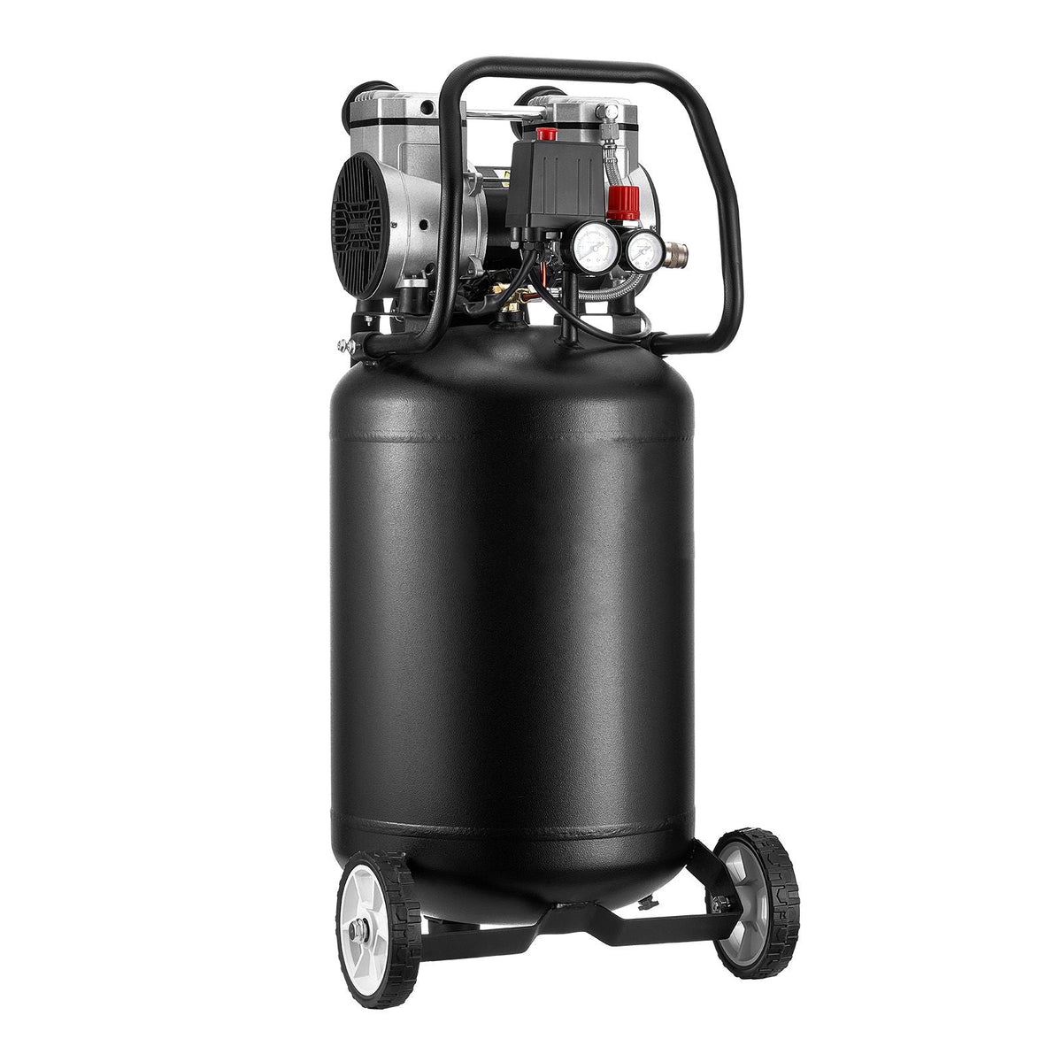 14-Gallon Air Compressor, 2HP 4.3 SCFM at 90PSI, Max 125PSI Pressure Oil-Free Air Compressor Tank, Portable on Wheels for Auto Repair, Tire Inflation, Spray Painting, Woodwork Nailing, 120V