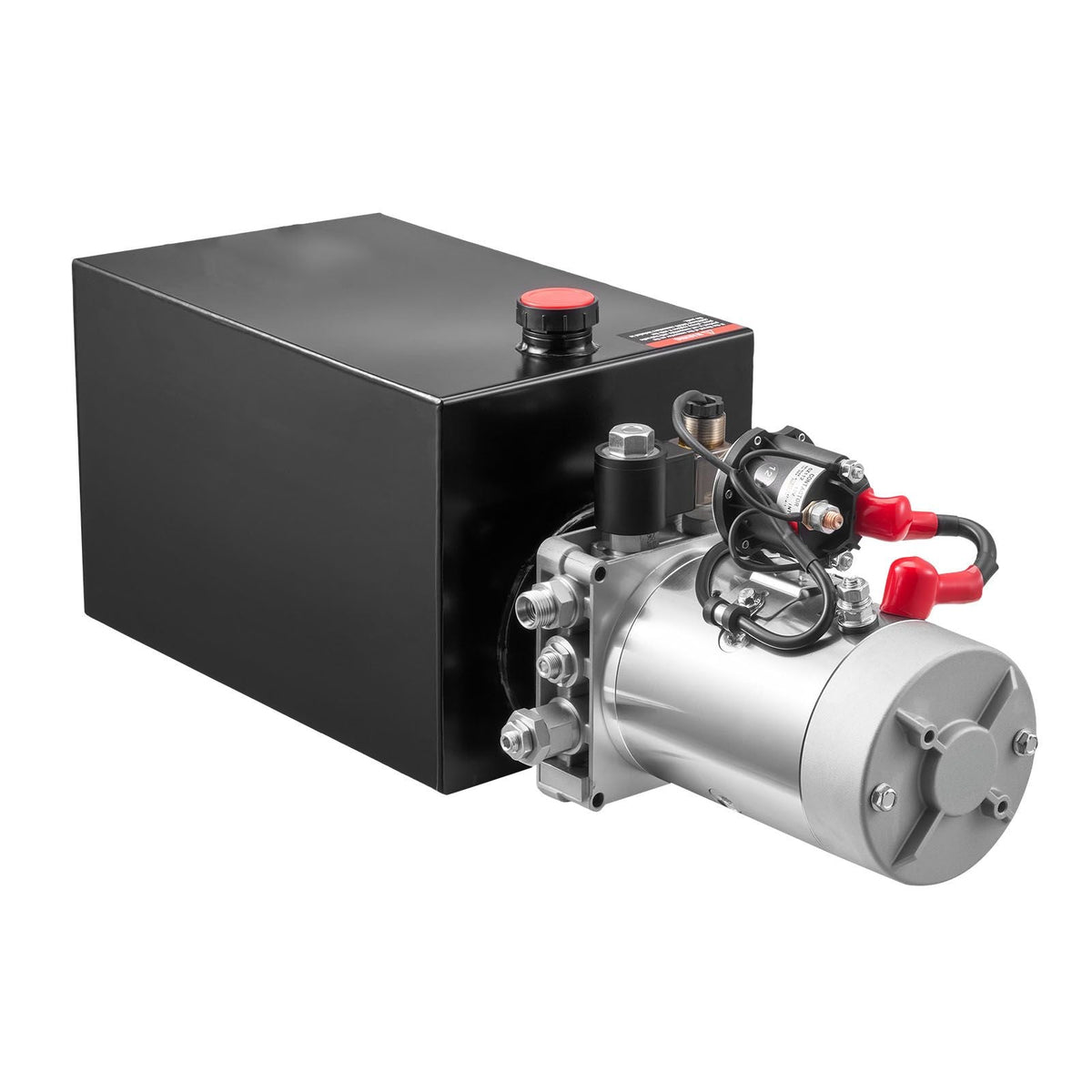 15 Quart Hydraulic Power Unit, Single Acting Dump Trailer Pump, 3200 PSI Max Relief Pressure & 0.91 GPM Flow Rate, DC 12V Hydraulic Pump with Metal Reservoir for Dump Trailer Car Lifting