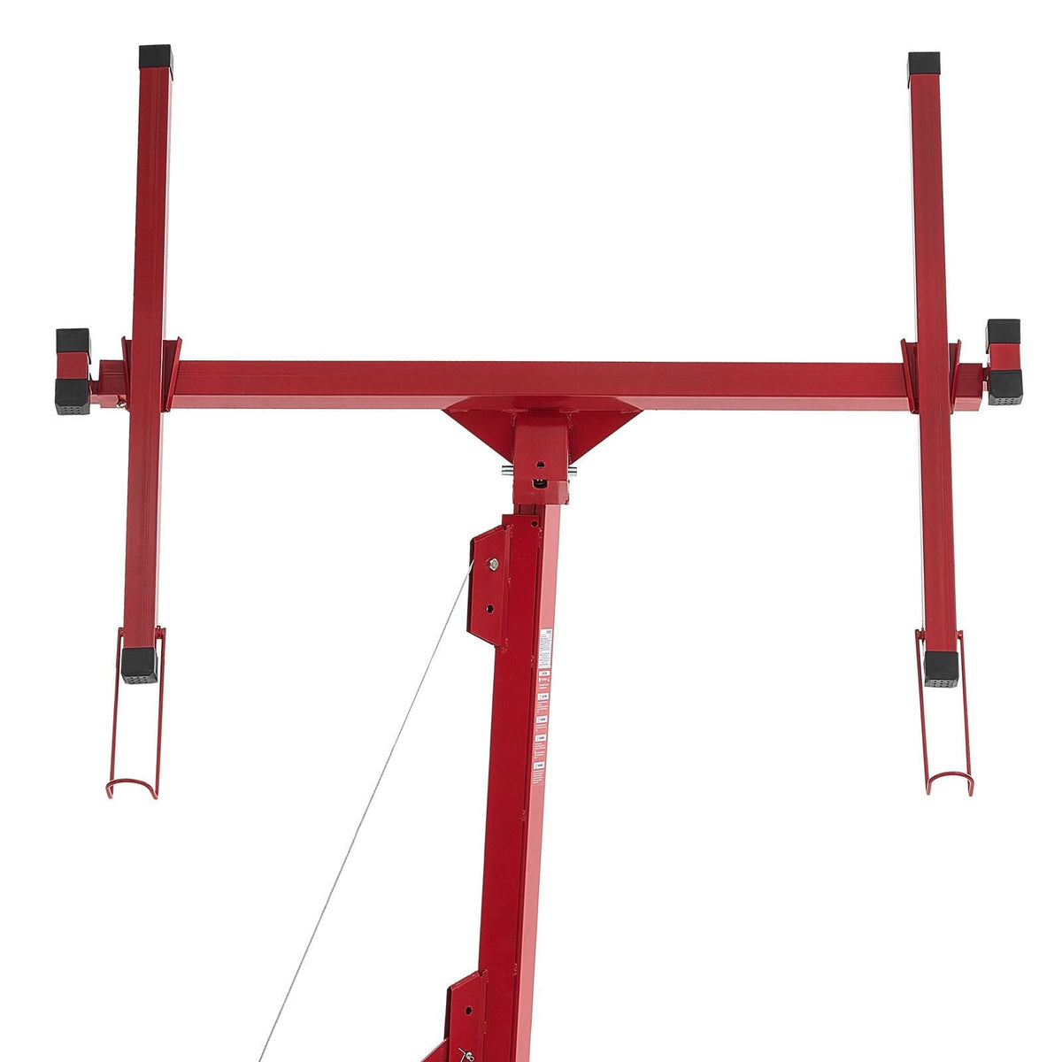 16ft Drywall Lift, Heavy-Duty 150 lbs Sheetrock Hoist with Adjustable Telescoping Arm, Lockable Wheels, Drywall Lifter Panel Jack Hoist Tools Ideal for Ceiling & Wall Installation (Red)