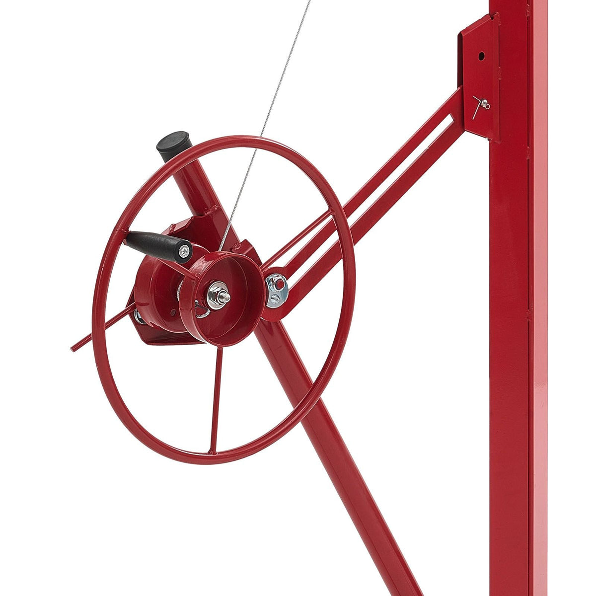 16ft Drywall Lift, Heavy-Duty 150 lbs Sheetrock Hoist with Adjustable Telescoping Arm, Lockable Wheels, Drywall Lifter Panel Jack Hoist Tools Ideal for Ceiling & Wall Installation (Red)