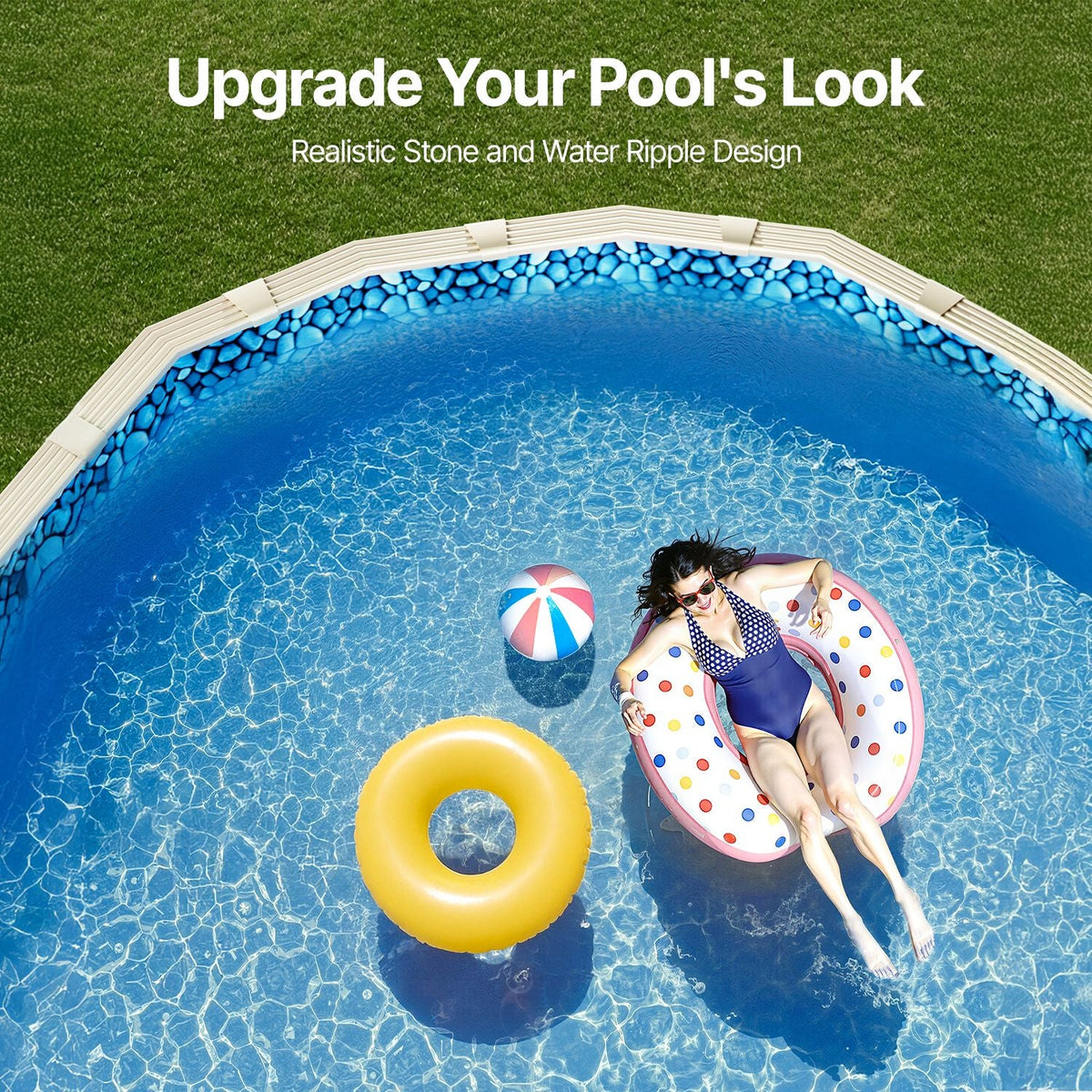 18-Foot-by-33-Foot Oval Pool Liner for Unibead Above Ground Swimming Pools, Standard Gauge, 52inch Wall Height