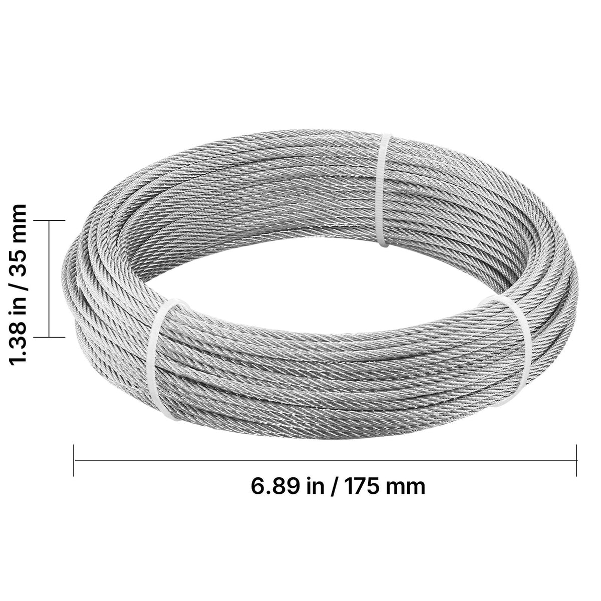 1/8 Inch Wire Rope Kit, 100 ft Length, 304 Stainless Steel Wire Cable with Cutter, 1600 lbs Breaking Strength, 7 x 7 Strands Construction, Steel Cable for Deck Railing System, Garden Trellis