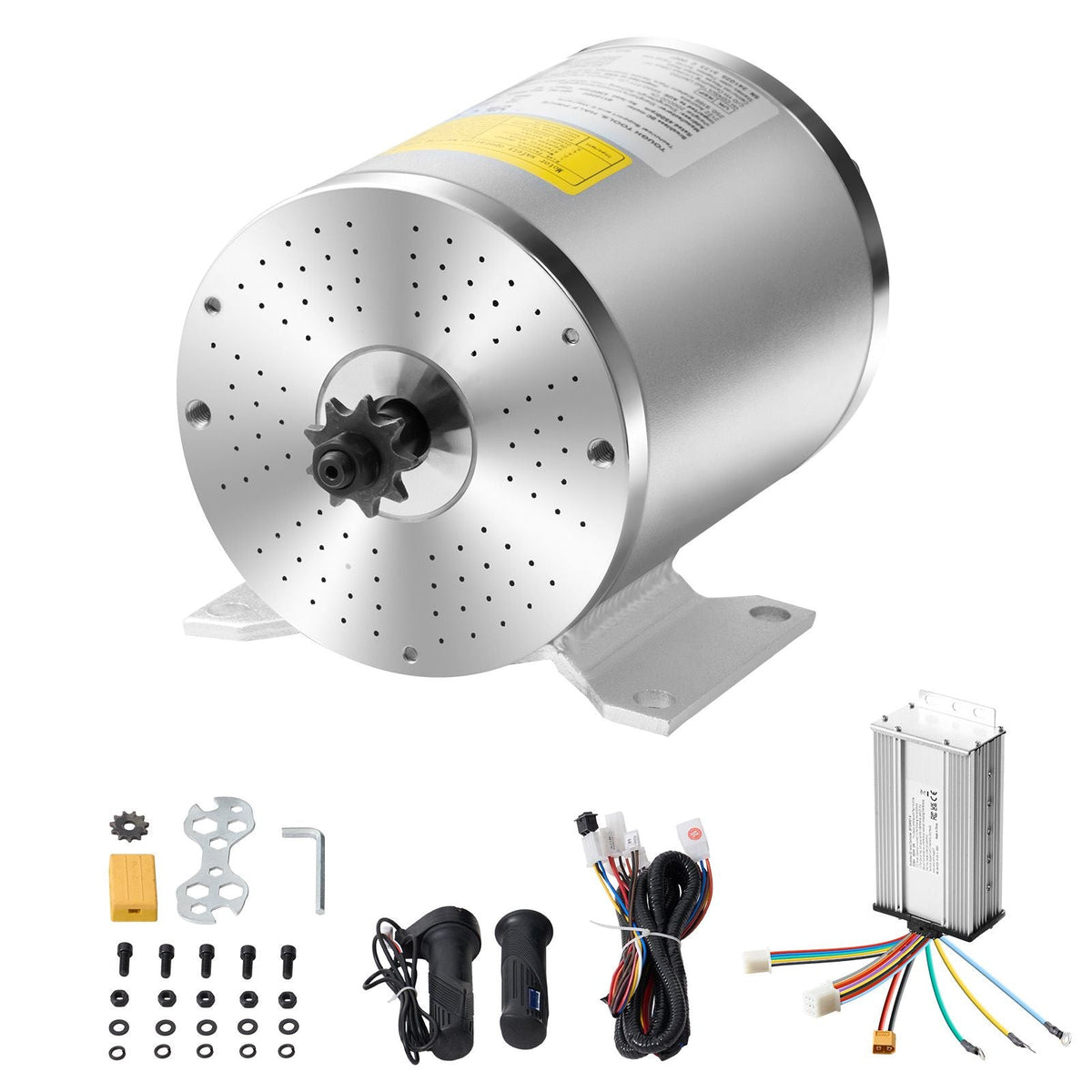 1800W Electric Brushless DC Motor Kit - 48V 4500rpm Motor with Upgraded Speed Controller, Throttle Grip Kit for Go Karts E-Bike Motorcycle Scooter