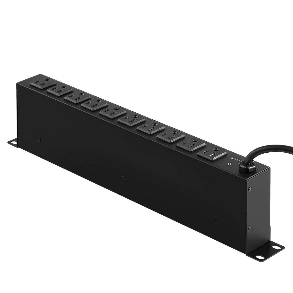1U PDU, 10 Outlets, Rack Mount Power Strip Fits Standard 19" Server Racks, with Independent Switch Surge Protection & Overload Protection, 110-125V/15A, Ideal for Home and Office