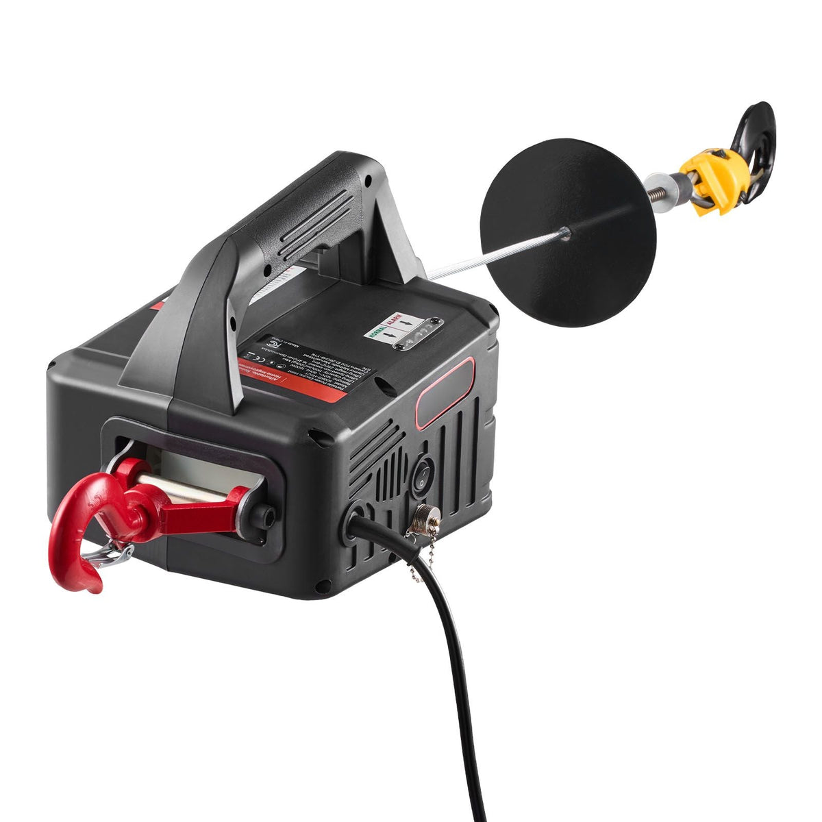2-in-1 Electric Hoist Winch, 1100 lbs Capacity, 1500W Portable Power Winch Crane, 25 ft Lifting Height, 16.4 ft/min with Manual and Wired Remote Control for Factory, Warehouss, Garage