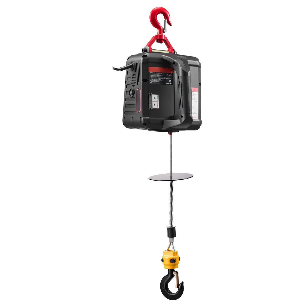 2-in-1 Electric Hoist Winch, 1100 lbs Capacity, 1500W Portable Power Winch Crane, 25 ft Lifting Height, 16.4 ft/min with Manual and Wireless Remote Control for Factory, Warehouss, Garage