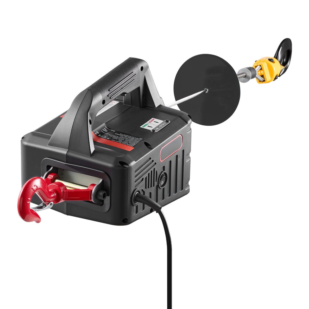 2-in-1 Electric Hoist Winch, 1100 lbs Capacity, 1500W Portable Power Winch Crane, 25 ft Lifting Height, 16.4 ft/min with Manual and Wireless Remote Control for Factory, Warehouss, Garage