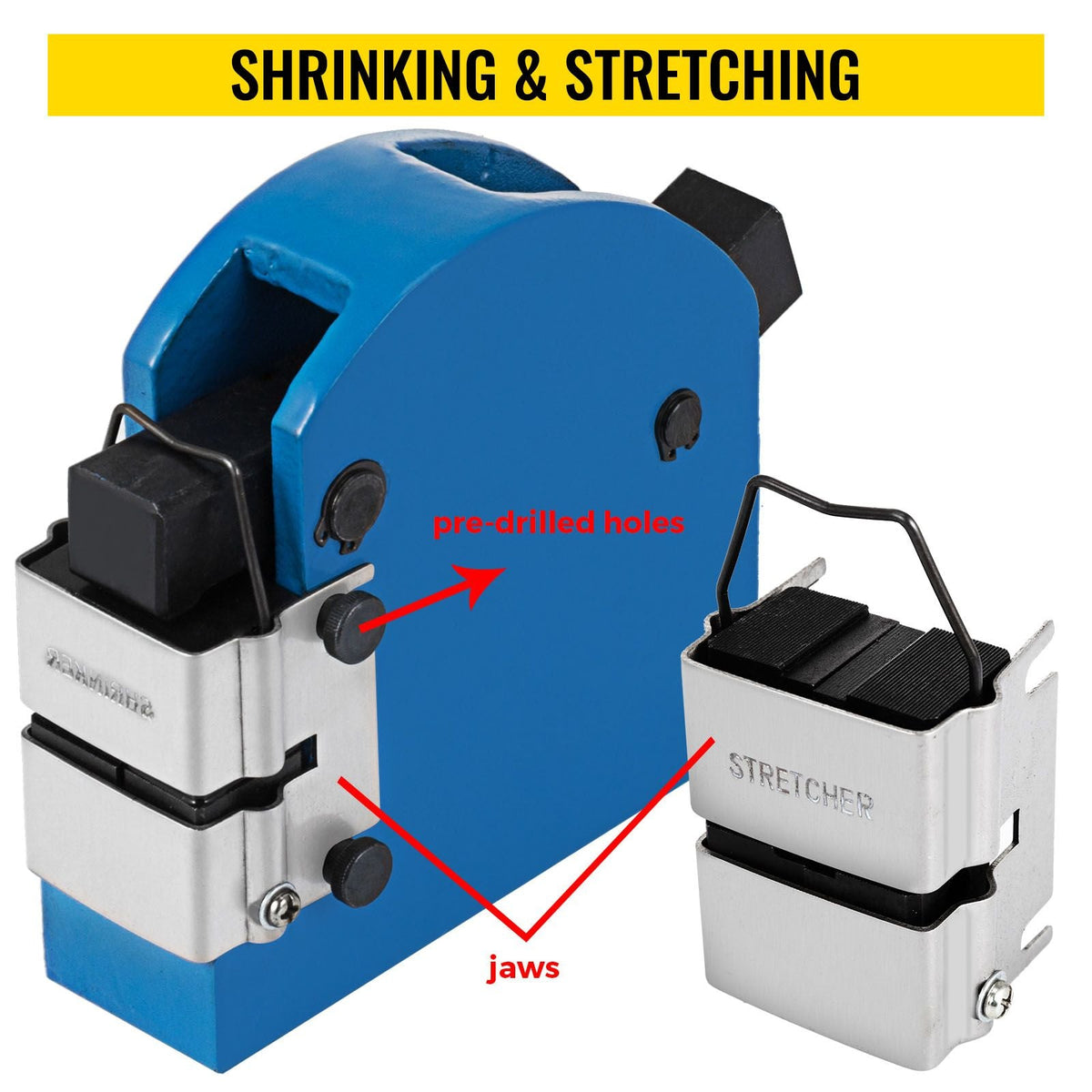 2-in-1 Sheet Metal Shrinker and Stretcher Set,18 Gauge Mild Steel 16 Gauge Aluminum Sheet Metal Bender Shrinker Stretcher Set,Solid Construction Manual Expansion Machine