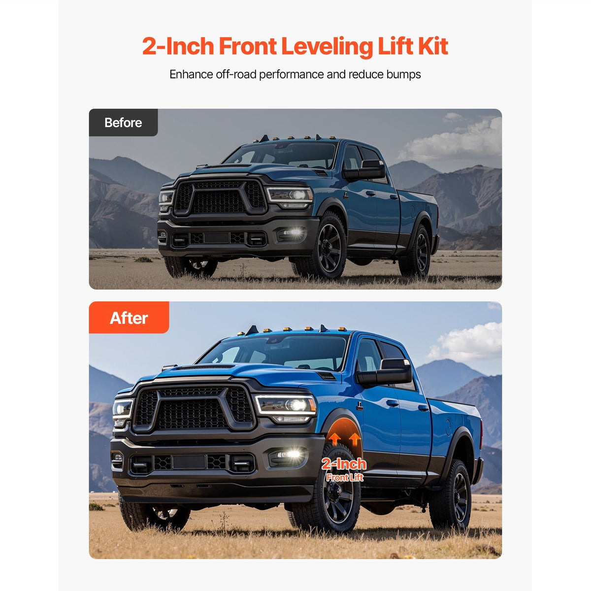 2 Inch Front Leveling Lift Kit for 2004-2025 Ford F150 2WD/4WD, 2003-2018 Expedition, 2005-2008 Lincoln Mark LT, Chassis Level Kit with 2PCS Heavy Duty Forged Aluminum Suspension Strut Spacers