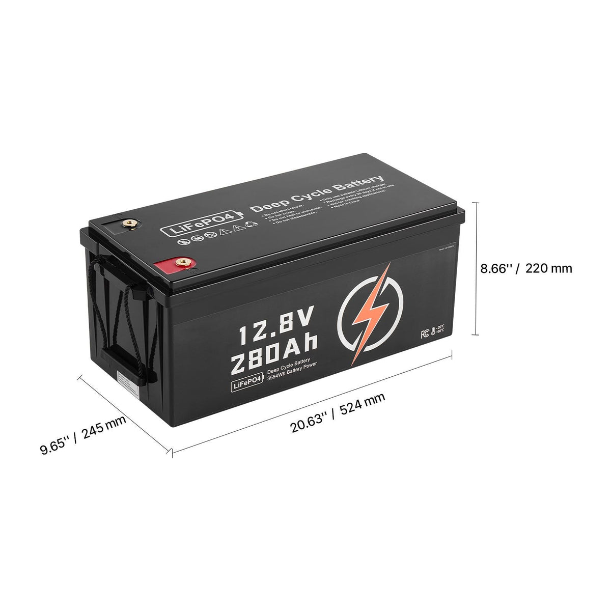2 Pack 12V 280Ah LiFePO4 Battery, Up to 15000 Cycles, Deep Cycle Lithium Iron Phosphate Battery with Built-in BMS, Low Temp Protection, 10 Years Lifetime, for Solar Off-Grid Home Energy Storage