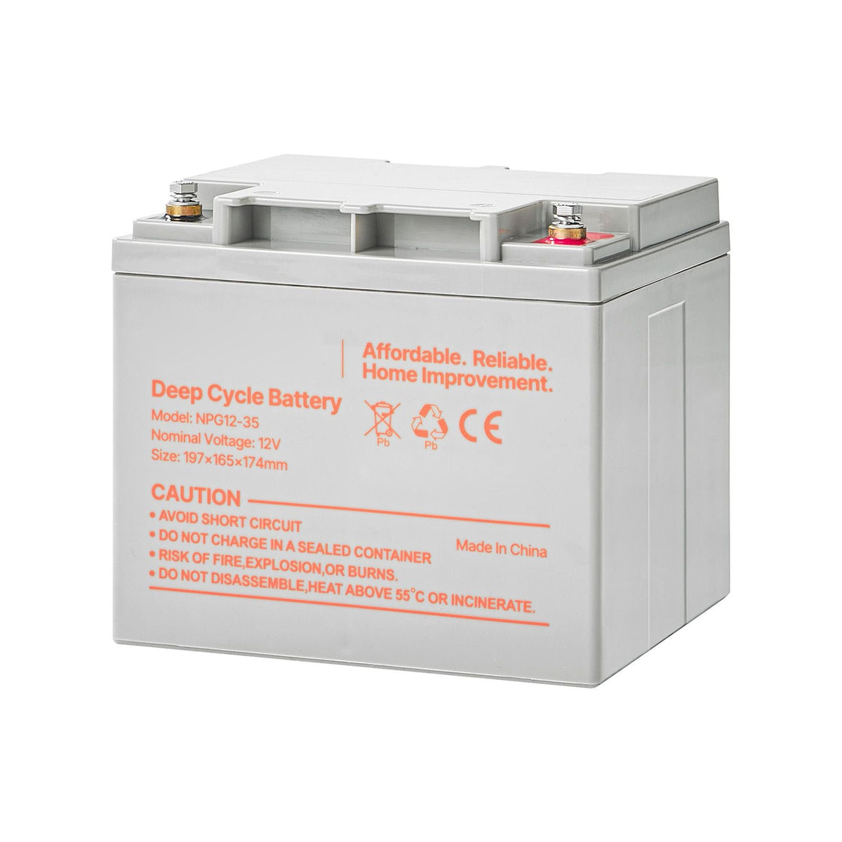 2 Pack 12V 35Ah Deep Cycle Battery, Sealed AGM Technology, Rechargeable Lead Acid AGM Battery, Backup Replacement for Scooters, Mobility Wheelchair, Solar System Off-Grid Home Energy Storage