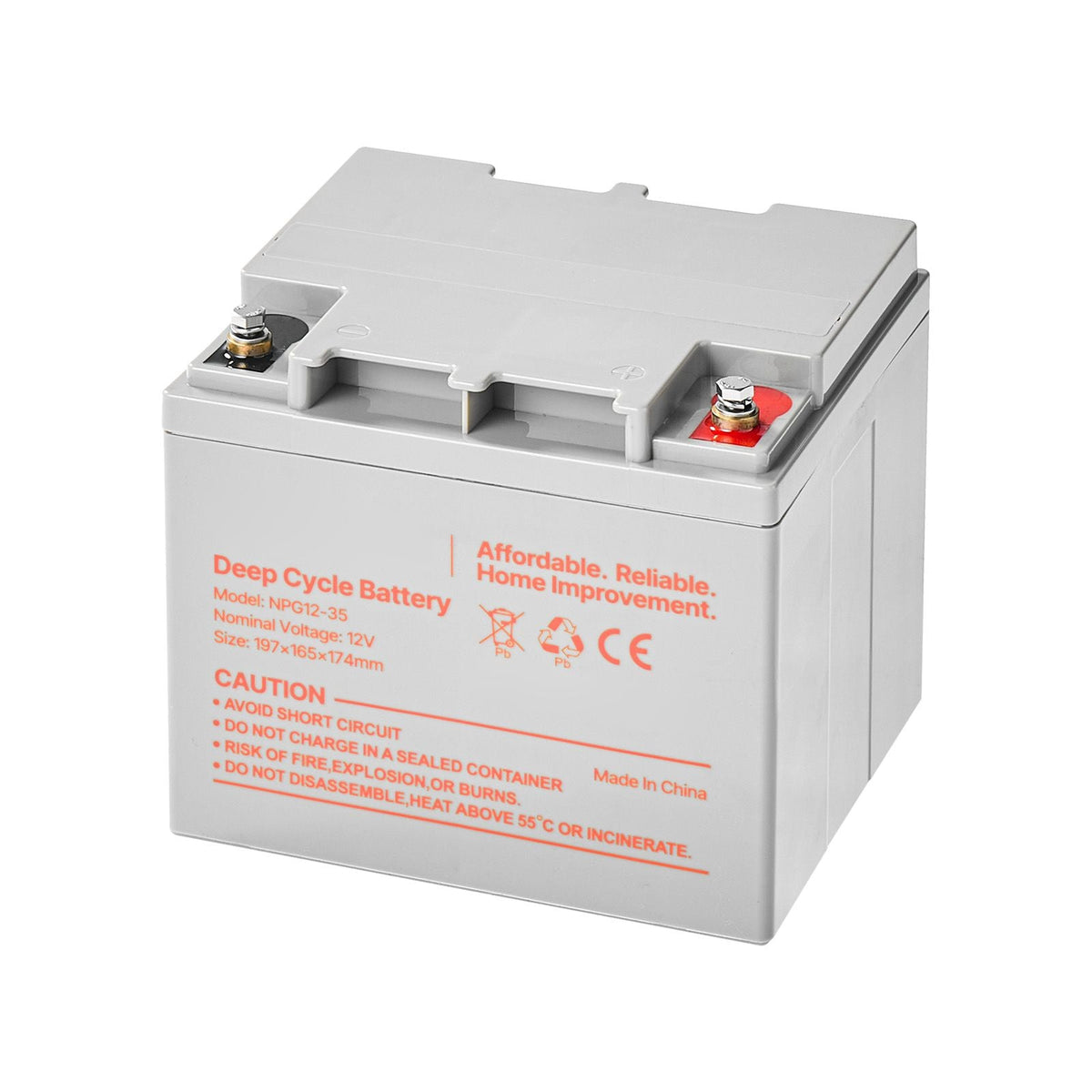 2 Pack 12V 35Ah Deep Cycle Battery, Sealed AGM Technology, Rechargeable Lead Acid AGM Battery, Backup Replacement for Scooters, Mobility Wheelchair, Solar System Off-Grid Home Energy Storage