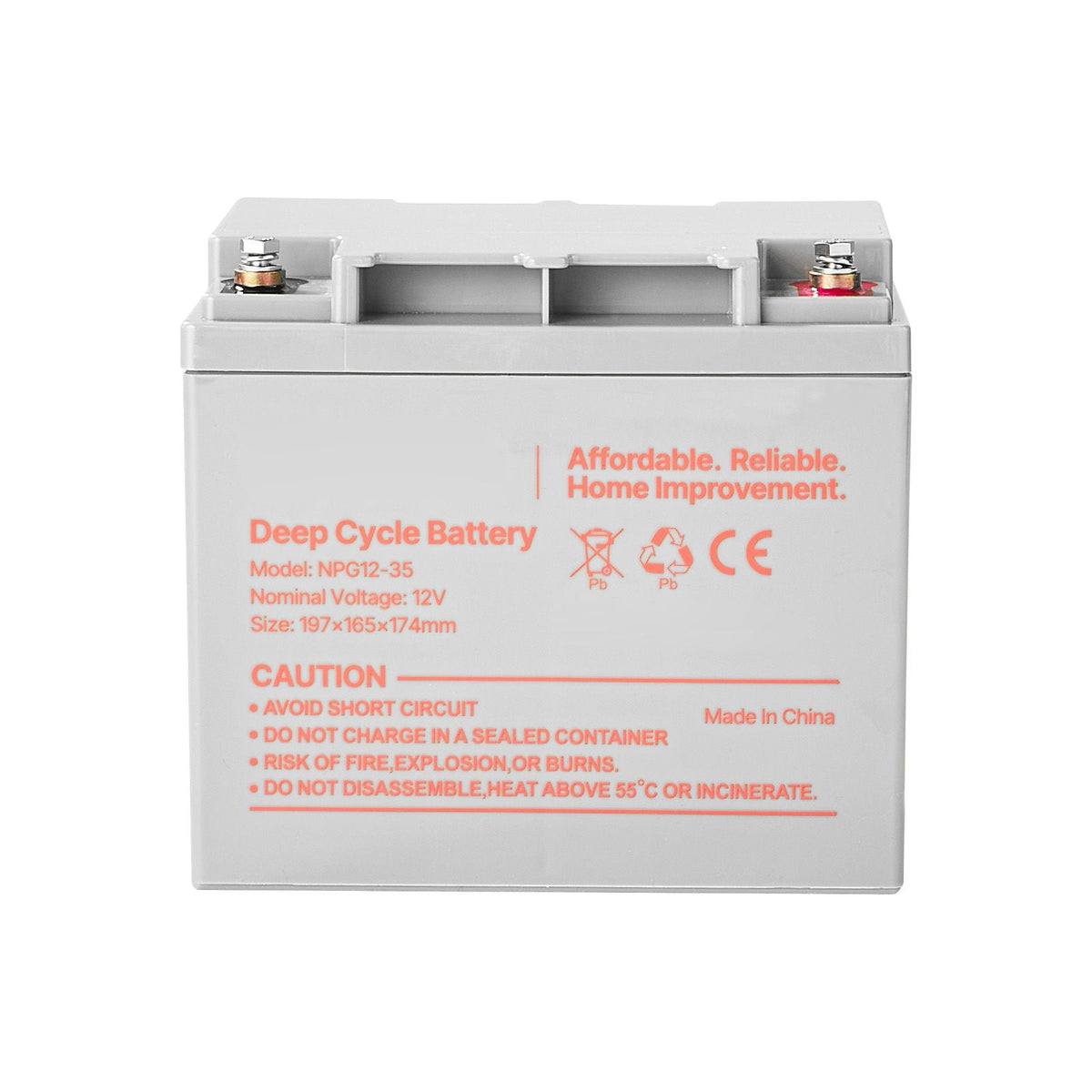 2 Pack 12V 35Ah Deep Cycle Battery, Sealed AGM Technology, Rechargeable Lead Acid AGM Battery, Backup Replacement for Scooters, Mobility Wheelchair, Solar System Off-Grid Home Energy Storage