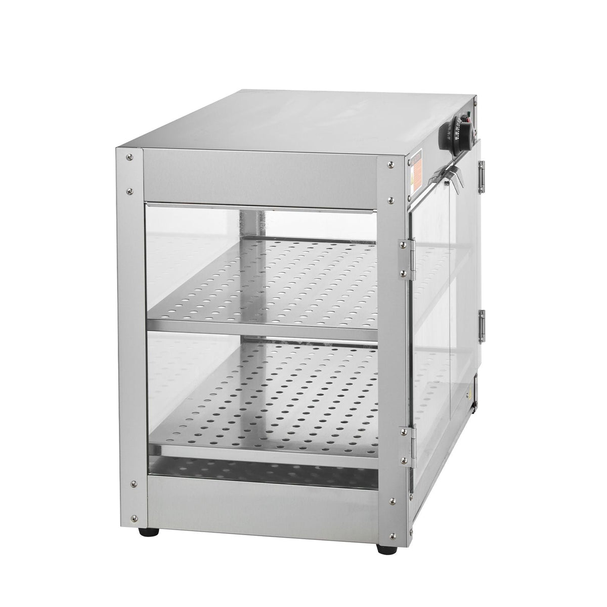 2-Tier Commercial Food Warmer Display, 800W Food Display Warmer with Light to Enhance Food Display, 86-185 F Temperature Control, 58L Large Capacity for Hamburger, Pizza, Bread, Fried Chicken