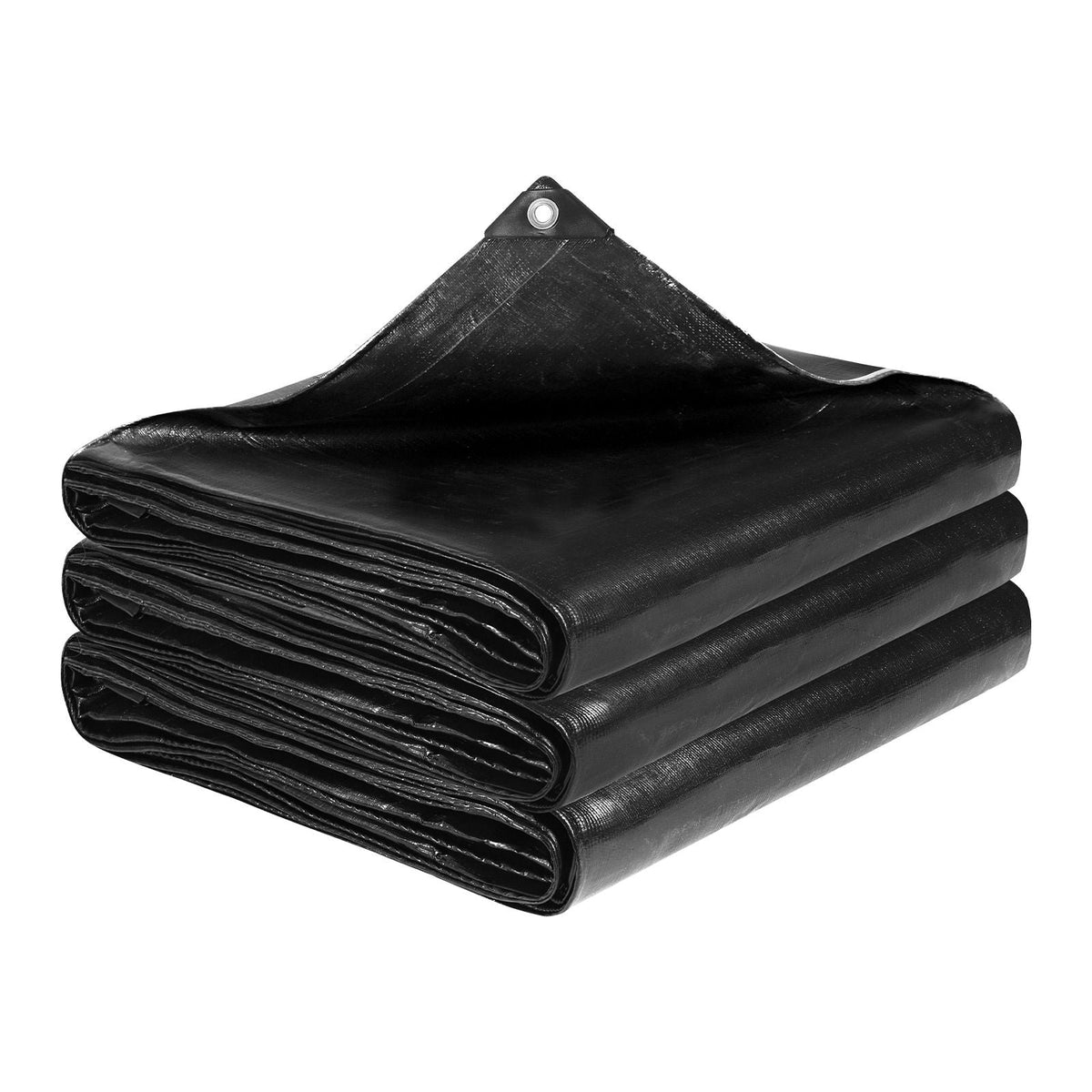 20 x 20 ft Pond Liner, 14 Mil Thickness, 3-Layer Reinforced PE Fish Koi Pond Liner for Outdoor Ponds, with Hemmed Edge and 4 Metal Buttonholes, for Water Garden, Waterfall, and Fountains, Black
