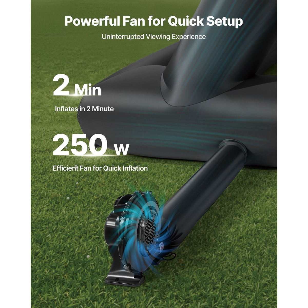 20FT Inflatable Movie Screen, Inflatable Projector Screen with Portable Storage Bag, 16:9 Easy Set Up Movie Projection for Outdoor Backyard, Home Theater, Theme Party