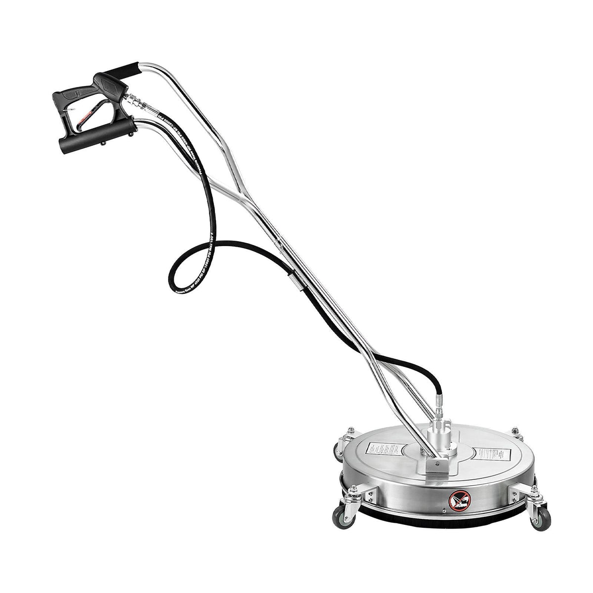 21" Pressure Washer Surface Cleaner, Stainless Steel Pressure Washer Attachments with 4 Wheels, 4500 Max PSI, 3/8 Quick Connector, 2 Spray Nozzles, Dual Handle, for Concrete, Patio, Sidewalk