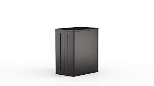 Suncast Commercial Heavy-Duty 9 Cubic Ft. Resin Storage Cabinet with Lockable Handles, Adjustable Metal-Reinforced Shelves for Garage or Workspace, Black, Made in The USA