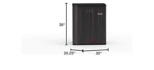 Suncast Commercial Heavy-Duty 9 Cubic Ft. Resin Storage Cabinet with Lockable Handles, Adjustable Metal-Reinforced Shelves for Garage or Workspace, Black, Made in The USA