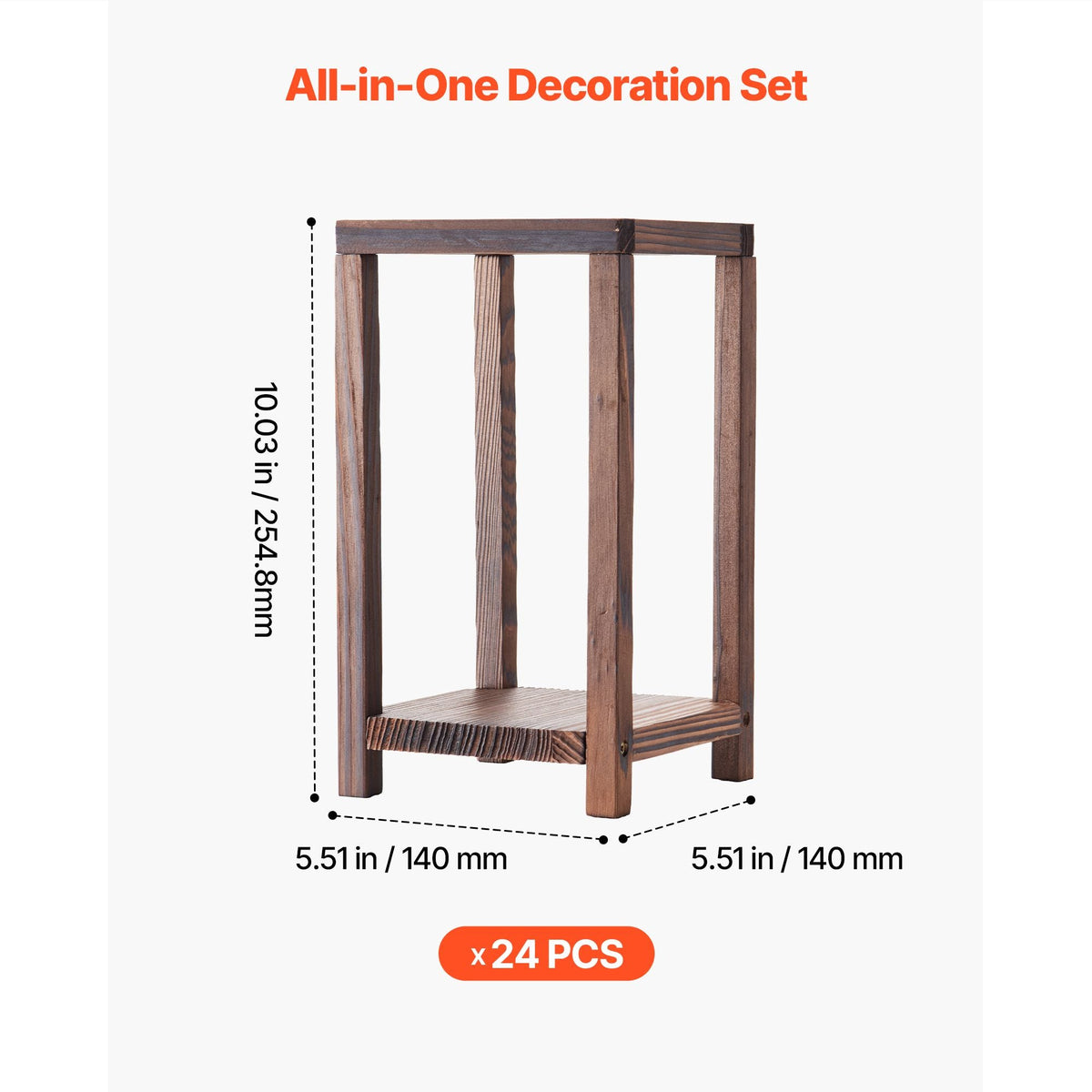 24 Pcs Wooden Wedding Lantern, Cedar Wood and Plastic Wooden Lantern Candle Holder, Rustic Decorative Home Centerpiece Ideal for Wedding Table Party Farmhouse Indoor Decor, Brown