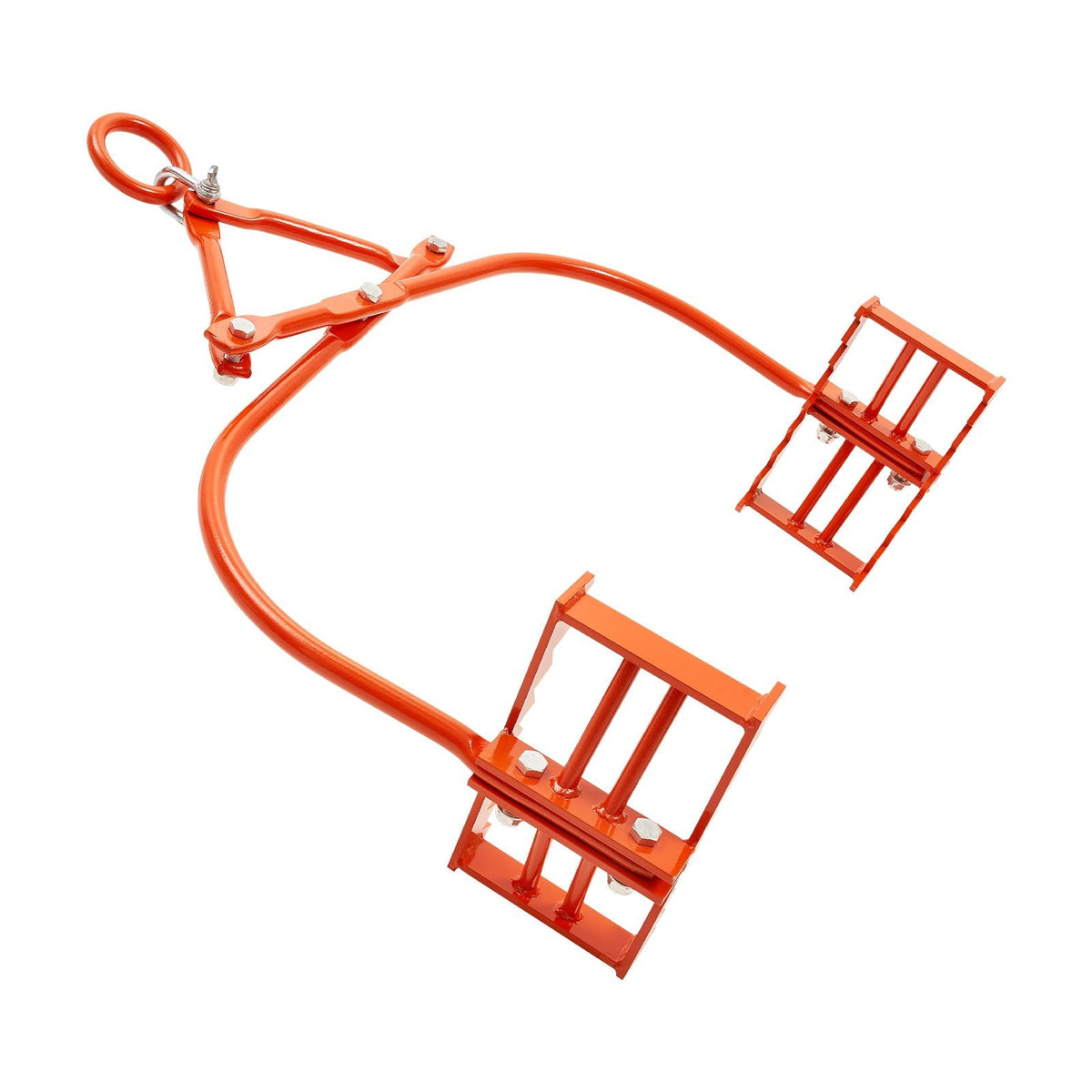 24in Stone Lifting Tongs, 2-Claw Rock Tongs, Heavy Duty Steel Log Tongs, 1100LBS Lifting Capacity, Swivel Log Grapple, Serrated Claw Design, Easy Chain Hook up Tongs for Stone Blocks & Marble